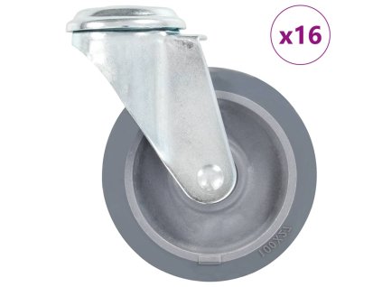 16 ks otočná kolečka s otvorem pro šroub 100 mm 277863