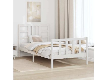 Postel bez matrace bílá 100 x 200 cm masivní borovice 3191962