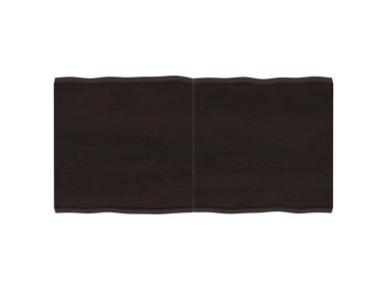 Stolní deska tmavě hnědá 120x60x(2-4)cm ošetřený dub živá hrana 364026