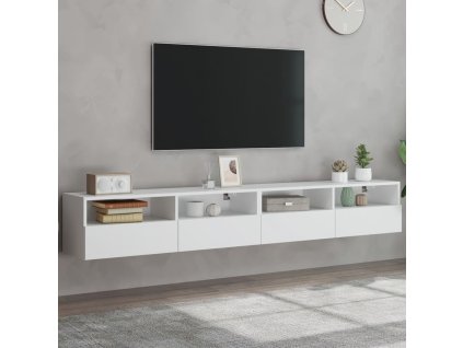 Nástěnné TV skříňky 2 ks bílé 100 x 30 x 30 cm kompozitní dřevo 836883