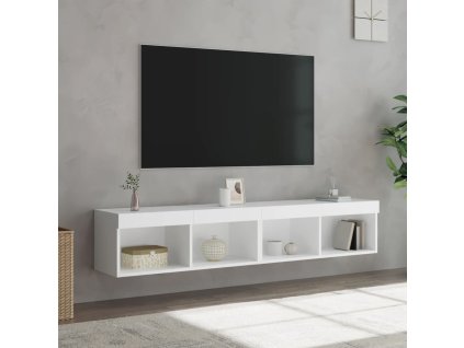 TV skříňky s LED osvětlením 2 ks bílé 80 x 30 x 30 cm 837142