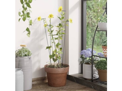 Tyčky k rostlinám 20 ks tmavě zelené 61 cm ocel 319364