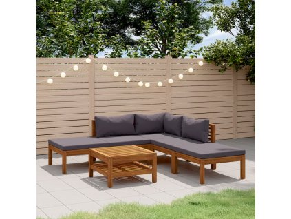 6dílná zahradní sedací souprava s poduškami masivní akácie 3086892