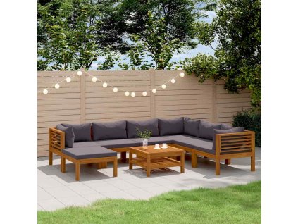 8dílná zahradní sedací souprava s poduškami masivní akácie 3086908