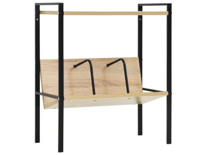 Knihovna se 2 policemi černá a dub 52x28x59 cm kompozitní dřevo 288231