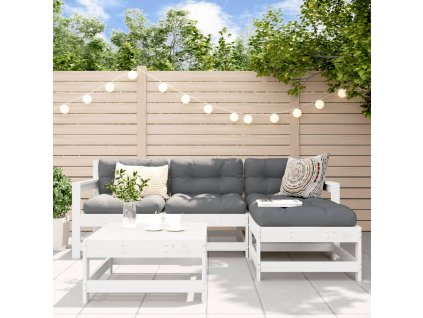 5dílná zahradní sedací souprava bílá masivní borové dřevo 3186180