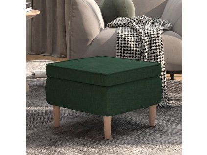 Stolička s dřevěnými nohami tmavě zelená textil 329452