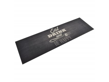 Kuchyňský koberec omyvatelný Kuchyně černý 60 x 180 cm samet 136559