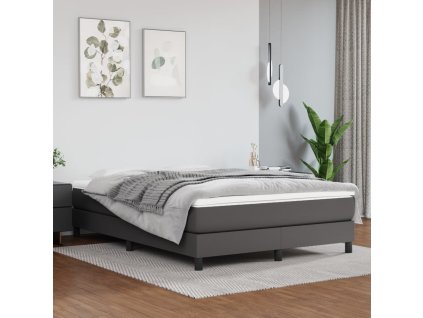 Taštičková matrace šedá 140 x 200 x 20 cm umělá kůže 347786