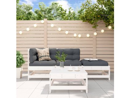 4dílná zahradní sedací souprava bílá masivní borovice 3186495