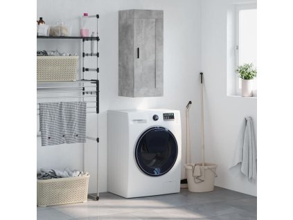 Nástěnná skříňka betonově šedá 34,5x34x90 cm kompozitní dřevo 830520