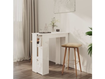 Barový stůl s regálem bílý lesklý 102 x 50 x 103,5 cm kompozit 809464