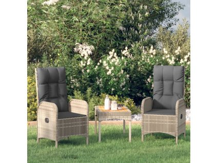 Zahradní židle 2 ks polyratan šedé 46219