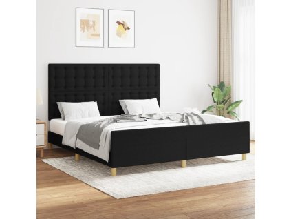 Rám postele bez matrace černý 160 x 200 cm textil 3125391