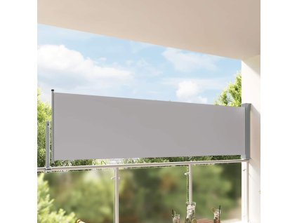 Terasová zatahovací boční markýza 100 x 300 cm šedá 45186