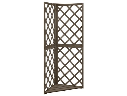 Rohová treláž šedá 50 x 50 x 145 cm masivní jedle 316408