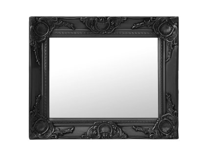 Nástěnné zrcadlo barokní styl 50 x 40 cm černé 320311