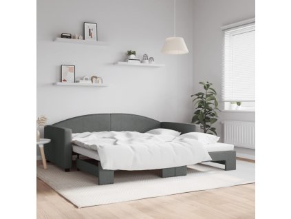 Válenda s přistýlkou tmavě šedá 100 x 200 cm textil 3197194