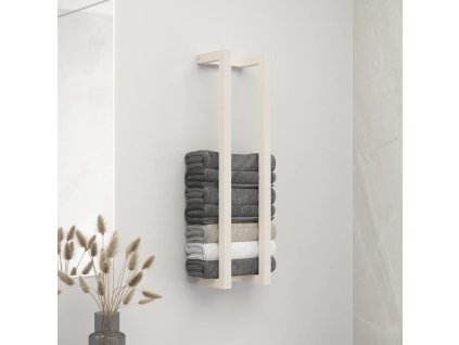 Věšák na ručníky bílý 23 x 18 x 90 cm masivní borové dřevo 822398
