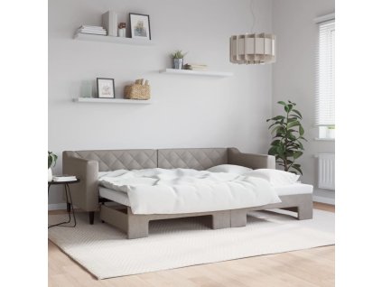 Válenda s přistýlkou taupe 80 x 200 cm textil 3197424