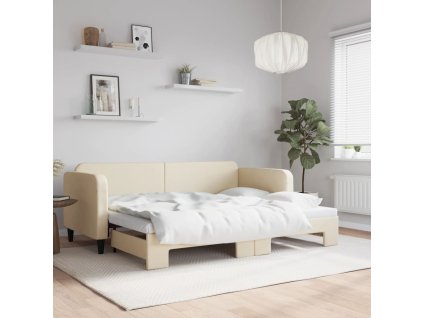 Válenda s přistýlkou krémová 80 x 200 cm textil 3196815