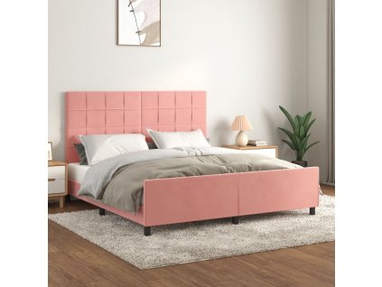 Rám postele s čelem růžový 180x200 cm samet 3125774