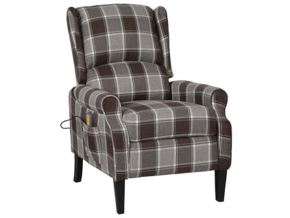 Masážní polohovací křeslo hnědé textil 329318
