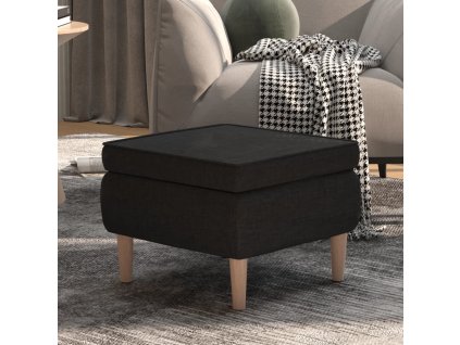 Stolička s dřevěnými nohami černá textil 329448