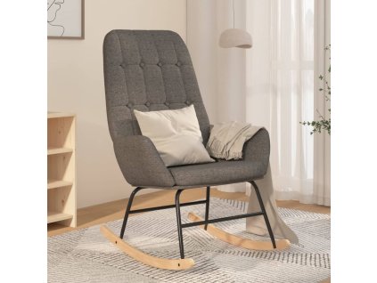 Houpací křeslo světle šedé textil 341253