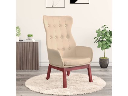 Relaxační židle krémová textil 341270