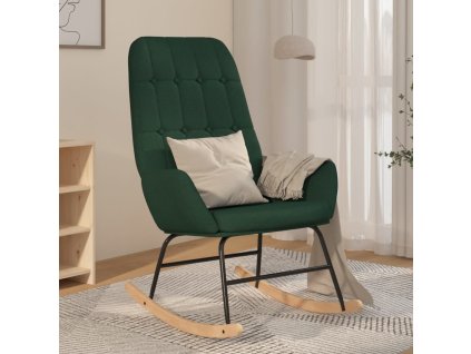 Houpací křeslo tmavě zelené textil 341258
