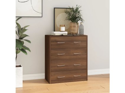 Příborník se 4 zásuvkami 60 x 30,5 x 71 cm hnědý dub 342582