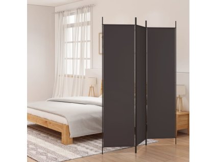 vidaXL 3dílný paraván hnědý 150x200 cm textil 350179