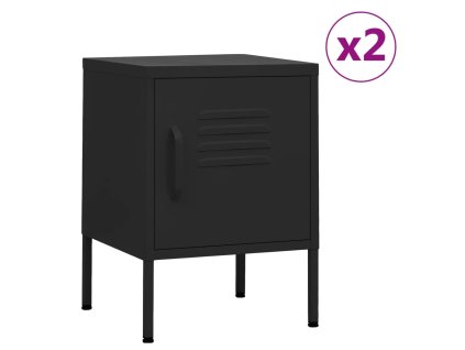 Noční stolky 2 ks černá 35 x 35 x 51 cm ocel 3095212