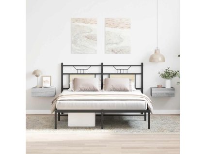 Plovoucí noční stolky 2 ks šedé sonoma 40 x 30 x 15 cm kompozit 815285