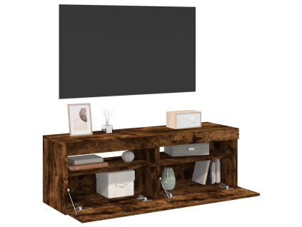 TV skříňky s LED osvětlením 2 ks kouřový dub 60 x 35 x 40 cm 815679