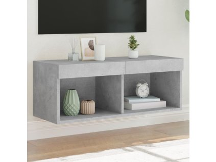 TV skříňka s LED osvětlením betonově šedá 80 x 30 x 30 cm 837147