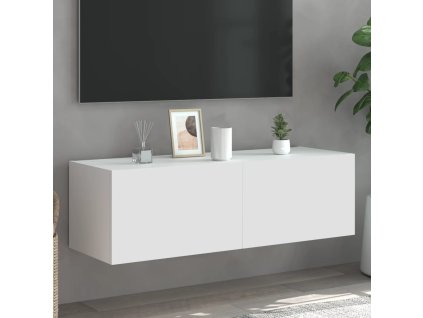 Nástěnná TV skříňka s LED osvětlením bílá 100 x 35 x 31 cm 837295