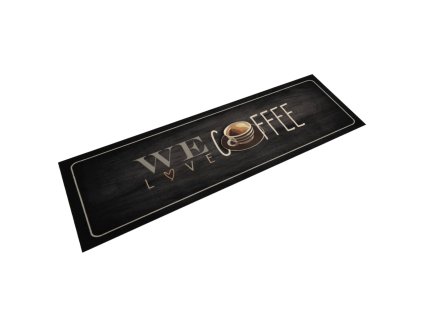 Kuchyňský koberec omyvatelný Káva nápis 45 x 150 cm samet 4005590