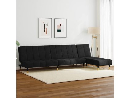 2dílná sedací souprava černá samet 3216298