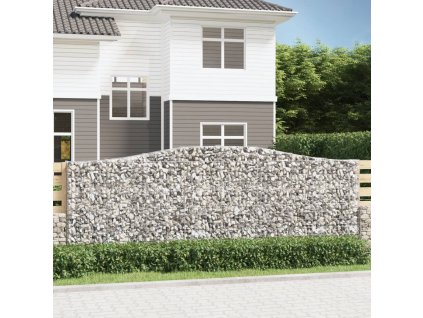 Klenuté gabionové koše 10ks 400x30x140/160cm pozinkované železo 3145860