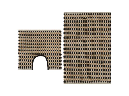 Koupelnová předložka z juty 160 x 230 cm přírodní a černá 133220