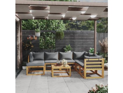 8dílná zahradní sedací souprava s poduškami masivní akácie 3057615