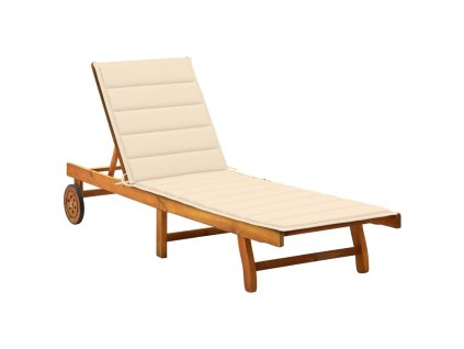 Zahradní lehátko s poduškou masivní akáciové dřevo 3061346