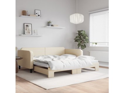 Válenda s přistýlkou krémová 100 x 200 cm textil 3196825