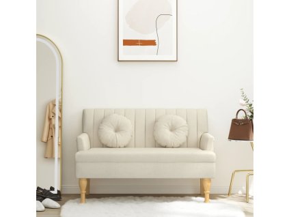 Lavice s polštáři 113 x 64,5 x 75,5 cm len 372138