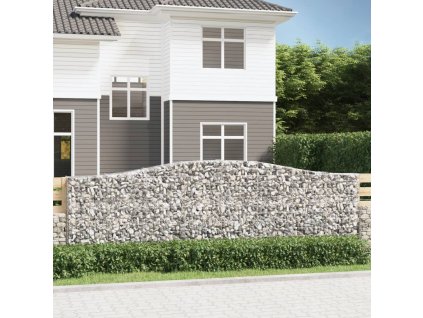 Klenuté gabionové koše 6 ks 400x30x120/140cm pozinkované železo 3145843