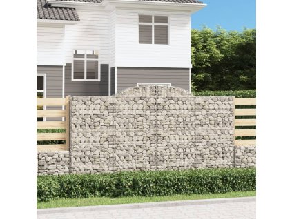 Klenuté gabionové koše 12ks 300x50x160/180cm pozinkované železo 3146765