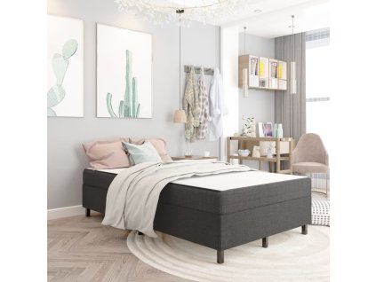 Postel boxspring šedá textil 120 x 200 cm 287463