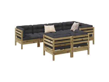 7dílná zahradní sedací souprava a podušky impregnovaná borovice 3299499